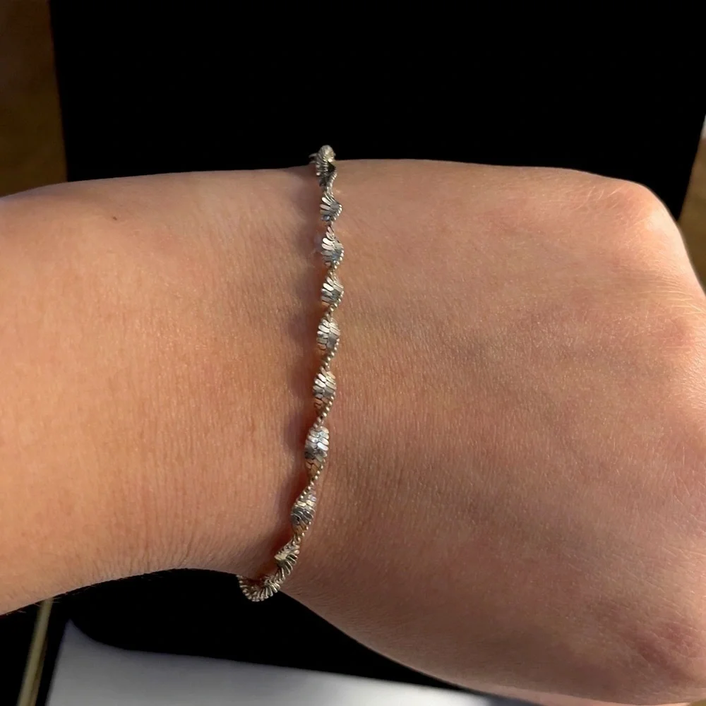 Sterling silver rope chain 6 inch bracelet
